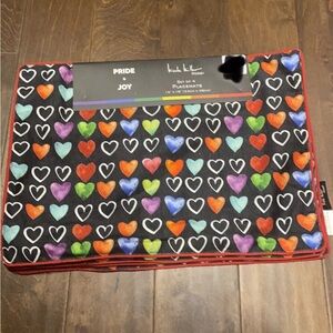 Nicole Miller Placemats set of 4 Heart Print Pride Love Is Love Valentines Day